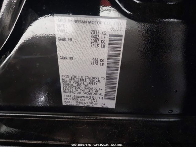 1N4BL4EWXPN403104 Nissan Altima Sl Intelligent Awd
