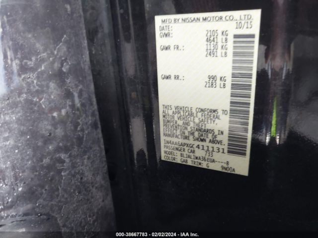 1N4AA6APXGC411131 Nissan Maxima 3.5 Sr