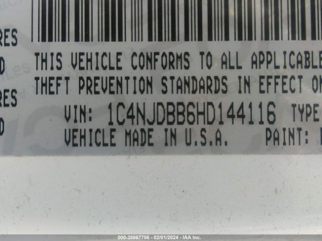 1C4NJDBB6HD144116 Jeep Compass Sport