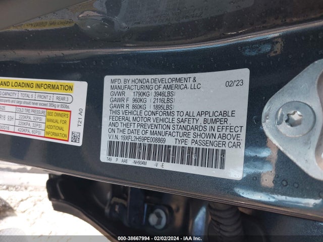 Honda Civic Lx 2023 19XFL2H59PE008869 Image 9