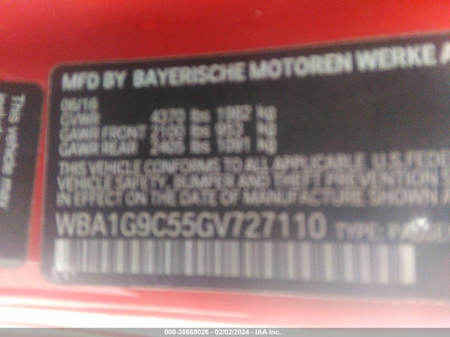 BMW 228i Xdrive 2016 WBA1G9C55GV727110 Image 9