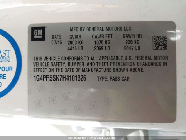 1G4PR5SK7H4101326 Buick Verano Sport Touring