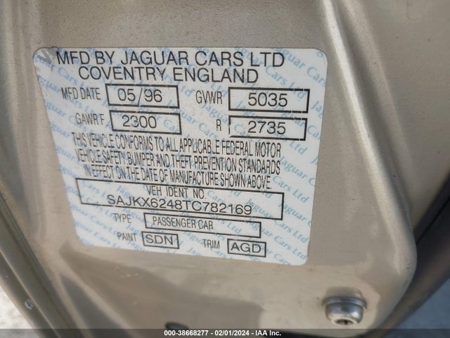 1996 JAGUAR VANDENPLAS SAJKX6248TC782169 Photo 8