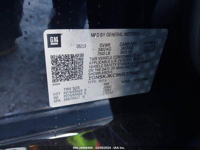 Chevrolet Suburban Premier 2019 1GNSKJKC9KR375567 Image 9