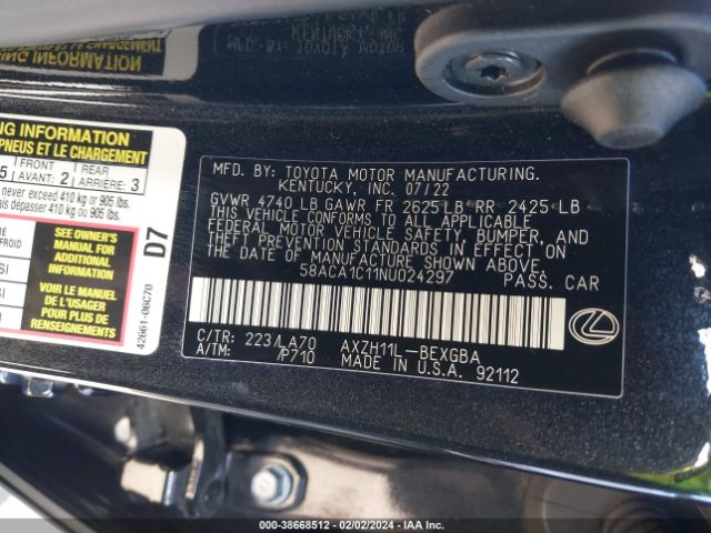 58ACA1C11NU024297 Lexus ES 300H