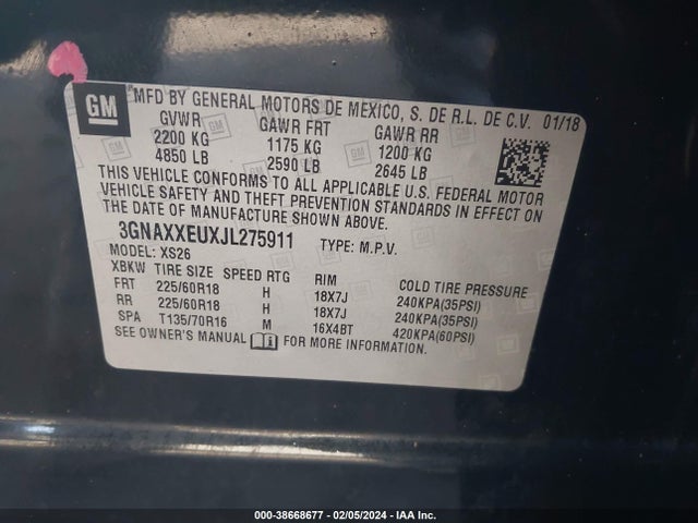 Chevrolet Equinox Premier 2018 3GNAXXEUXJL275911 Image 9