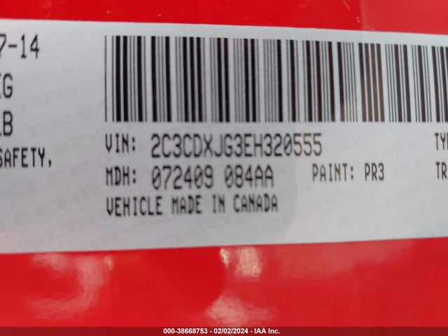 Dodge Charger Sxt 2014 2C3CDXJG3EH320555 Image 9