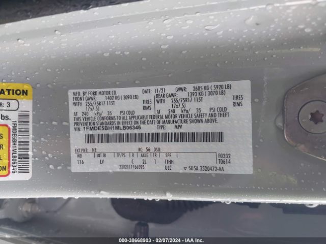 1FMDE5BH1MLB06346 Ford Bronco Big Bend