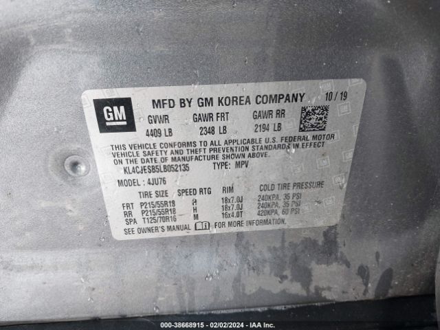 KL4CJESB5LB052135 Buick Encore Awd Preferred