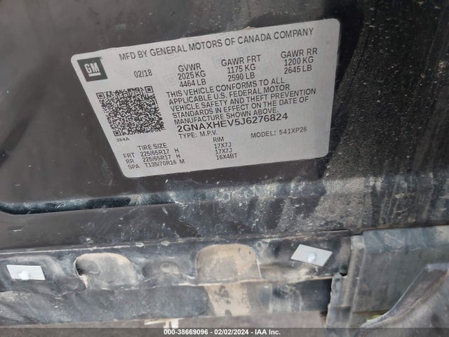 Chevrolet EQUINOX LS 2018 2GNAXHEV5J6276824 Image 9