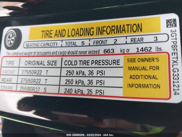 3GTP8FETXLG331214 GMC Sierra 1500 2wd  Short Box Denali