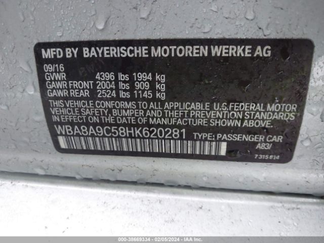WBA8A9C58HK620281 BMW 320i
