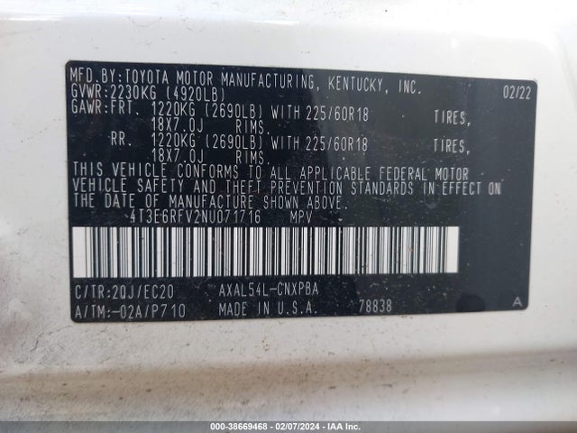 Toyota Rav4 Xse Hybrid 2022 4T3E6RFV2NU071716 Image 9
