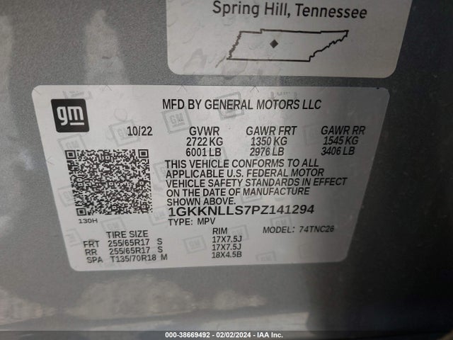 GMC Acadia Awd At4 2023 1GKKNLLS7PZ141294 Image 9