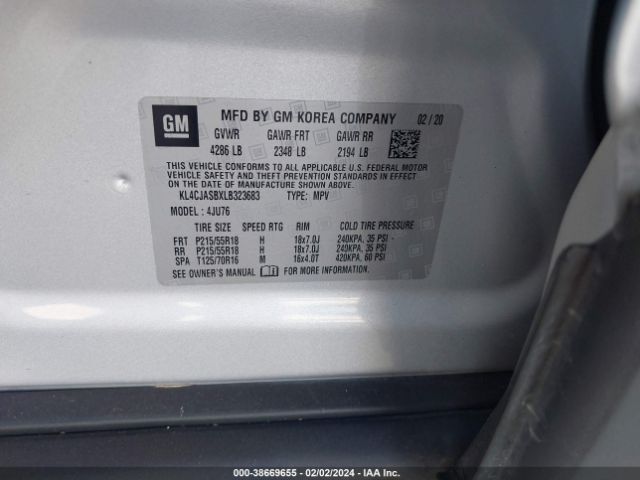 KL4CJASBXLB323683 Buick Encore Fwd Preferred