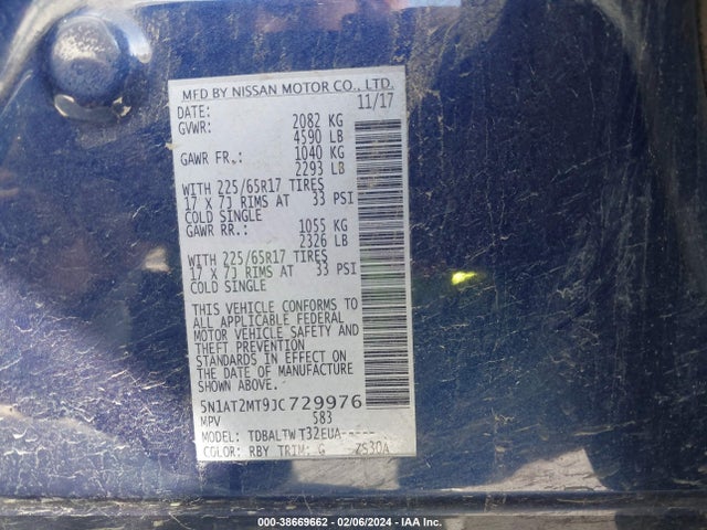 Nissan ROGUE SV 2018 5N1AT2MT9JC729976 Image 9