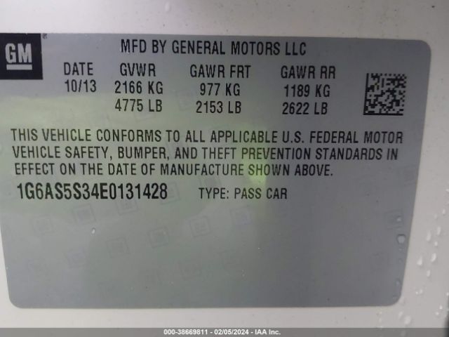 1G6AS5S34E0131428 Cadillac Cts Performance
