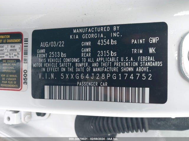 KIA K5 Gt-line 2023 5XXG64J28PG174752 Image 9