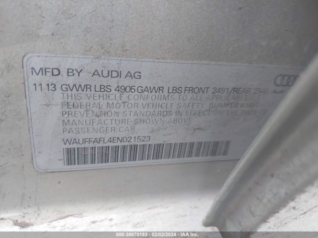 WAUFFAFL4EN021523 Audi A4 2.0t Premium