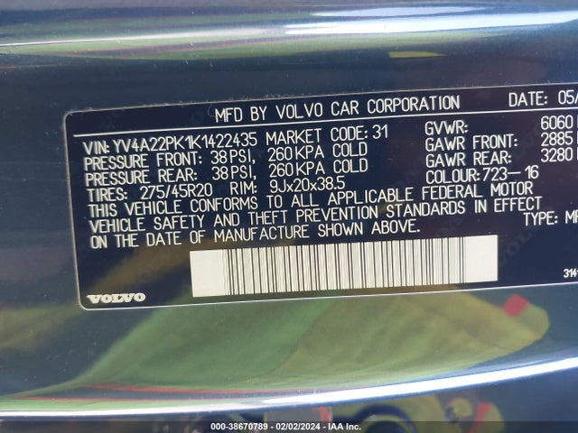YV4A22PK1K1422435 Volvo Xc90 T6 Momentum
