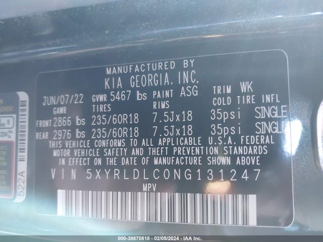 KIA Sorento X-line S 2022 5XYRLDLC0NG131247 Image 9