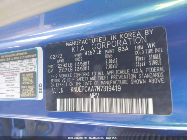 KNDEPCAA7N7319419 KIA Seltos Lx