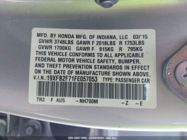 19XFB2F71FE057053 Honda CIVIC SE