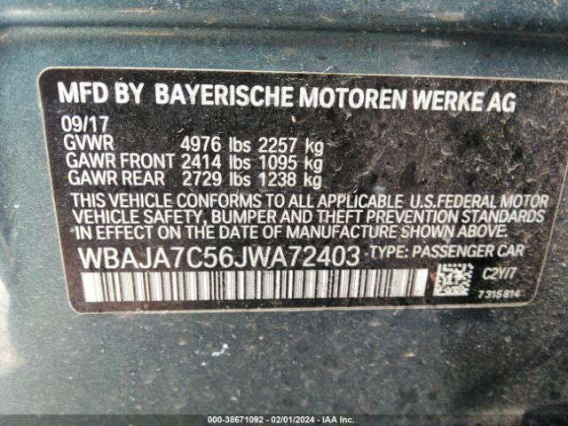 WBAJA7C56JWA72403 BMW 530i Xdrive