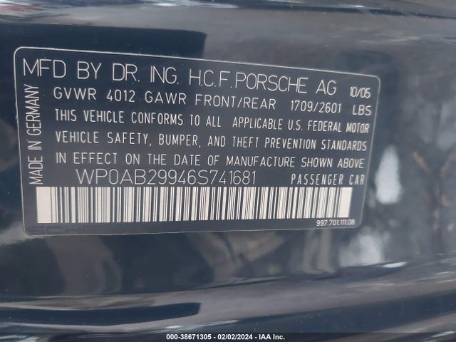2006 PORSCHE 911 WP0AB29946S741681 Photo 8
