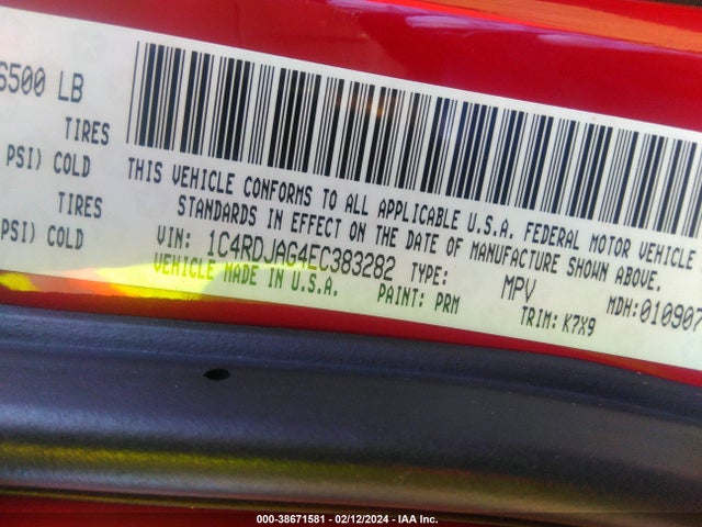 Dodge Durango Sxt 2014 1C4RDJAG4EC383282 Image 9
