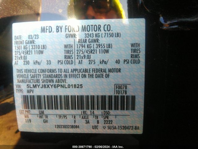 5LMYJ8XY6PNL01825 Lincoln Aviator Grand Touring