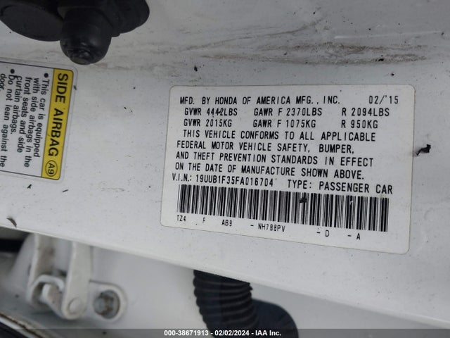 19UUB1F35FA016704 Acura TLX