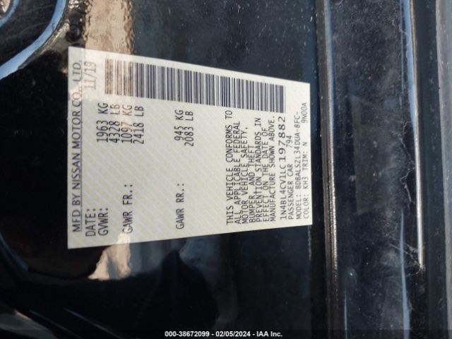 1N4BL4CV1LC197882 Nissan Altima Sr Fwd