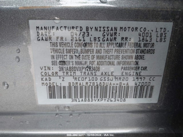 Nissan Sentra Sr Xtronic Cvt 2023 3N1AB8DVXPY263408 Image 9