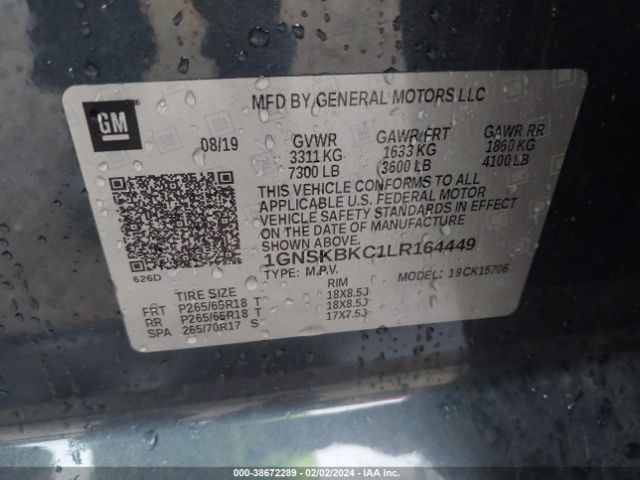1GNSKBKC1LR164449 Chevrolet Tahoe 4wd Lt