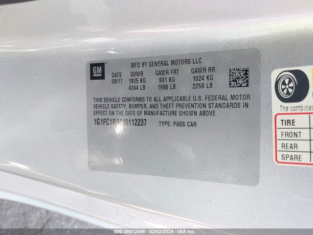Chevrolet Camaro 2lt 2018 1G1FC1RS0J0112237 Image 9