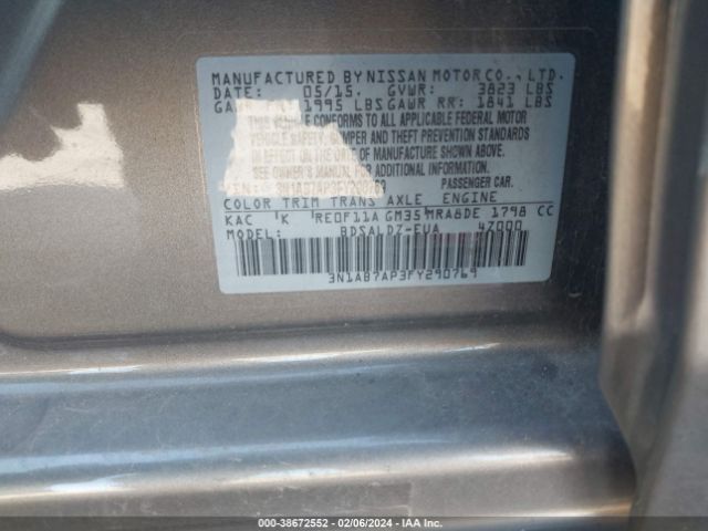 3N1AB7AP3FY290769 Nissan SENTRA SV