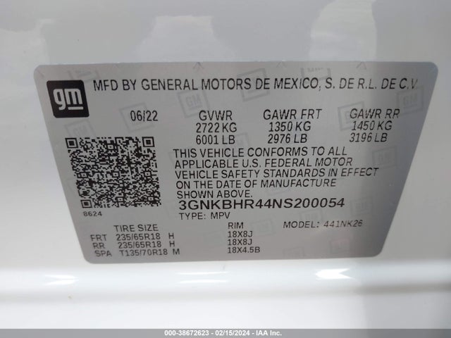 Chevrolet Blazer Awd 2lt 2022 3GNKBHR44NS200054 Image 9