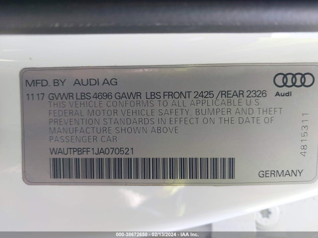 WAUTPBFF1JA070521 Audi A3 E-tron 1.4t Premium/1.4t Tech Premium