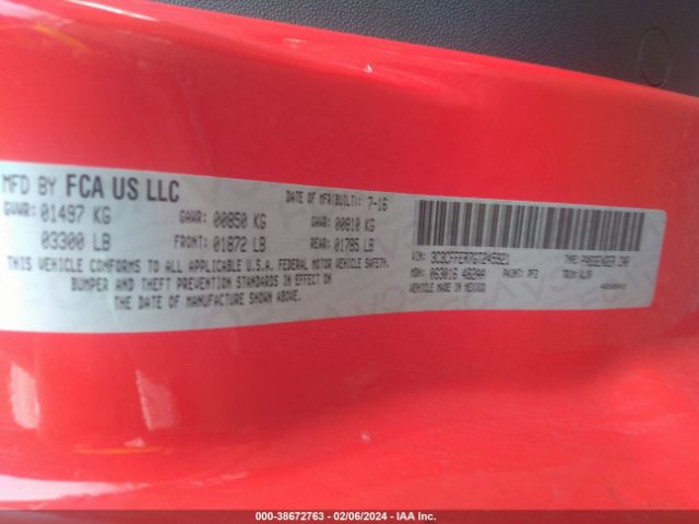 2016 FIAT 500C 3C3CFFER7GT245921 Photo 8