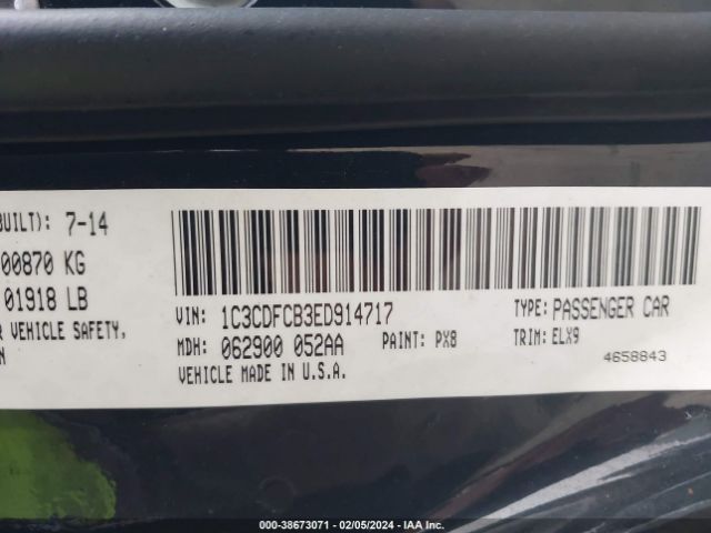 1C3CDFCB3ED914717 Dodge Dart Limited