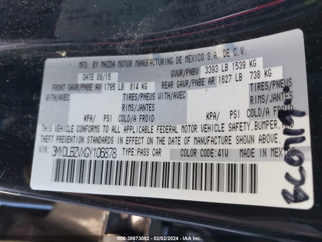3MYDLBZVXGY106878 Scion IA