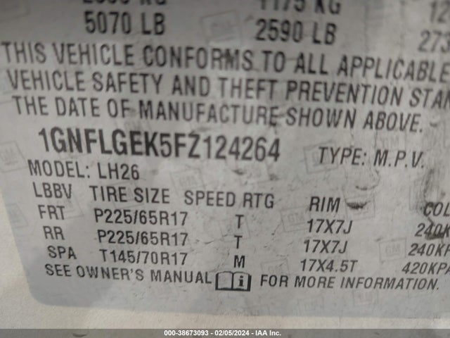 Chevrolet Equinox 2lt 2015 1GNFLGEK5FZ124264 Image 9