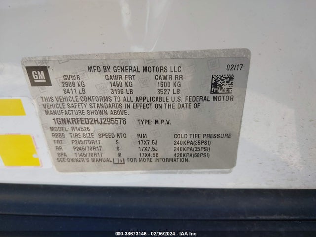 Chevrolet Traverse Ls 2017 1GNKRFED2HJ295578 Image 9