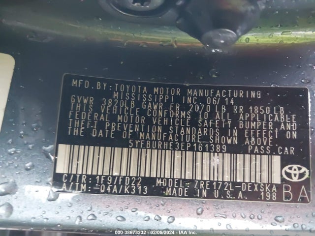 Toyota Corolla S Plus 2014 5YFBURHE3EP161389 Image 9