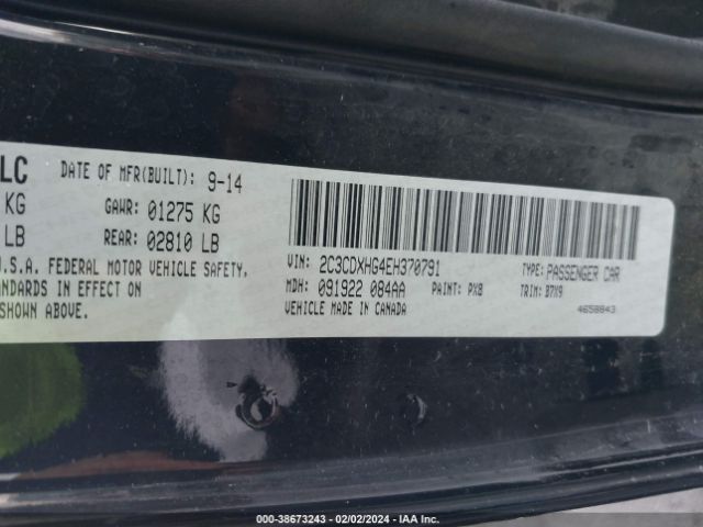 2C3CDXHG4EH370791 Dodge Charger Sxt