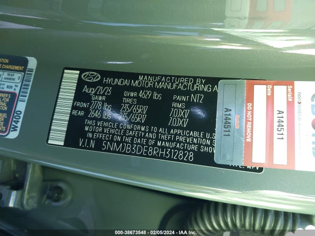 Hyundai TUCSON SEL 2024 5NMJB3DE8RH312828 Image 9