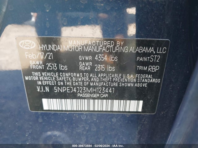 Hyundai Sonata Sel Plus 2021 5NPEJ4J23MH123441 Image 9