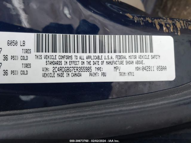 2C4RDGBG7ER355985 Dodge Grand Caravan Avp/se