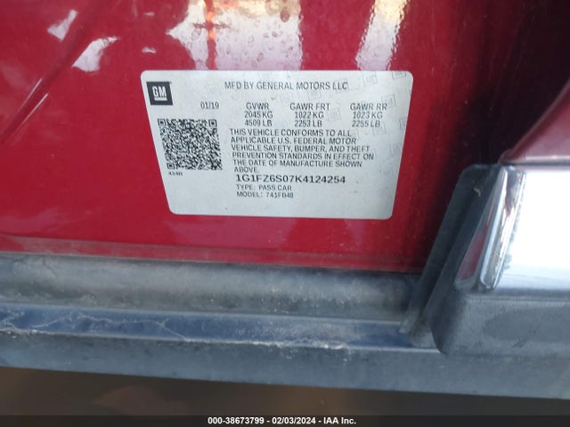 Chevrolet Bolt Ev Premier 2019 1G1FZ6S07K4124254 Image 9